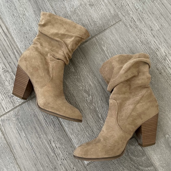 Universal Thread Shoes - Universal Thread Tan Suede Heeled Booties